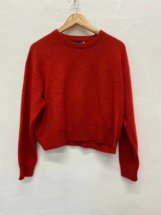 Fabulous Polo Ralph Lauren burnt orange cropped Sweater UK L  BS001