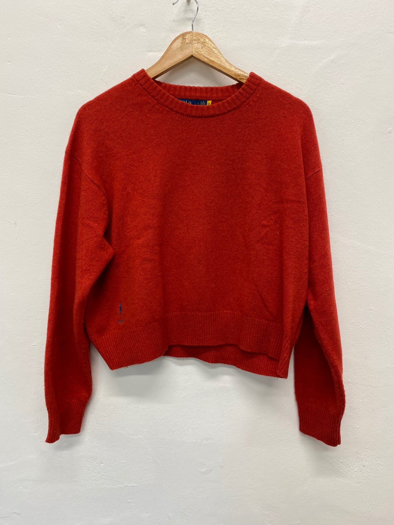 Fabulous Polo Ralph Lauren burnt orange cropped Sweater UK L  BS001