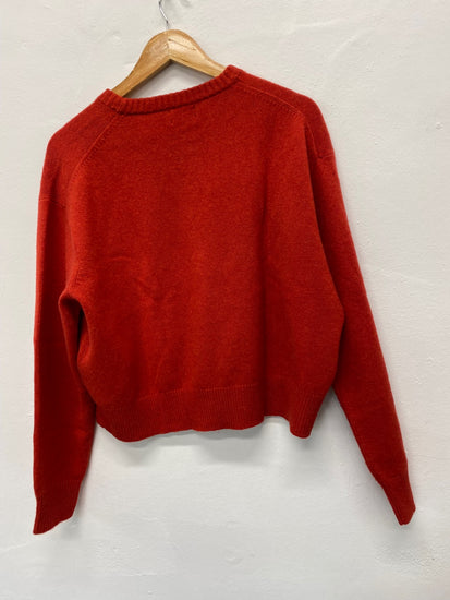 Fabulous Polo Ralph Lauren burnt orange cropped Sweater UK L  BS001