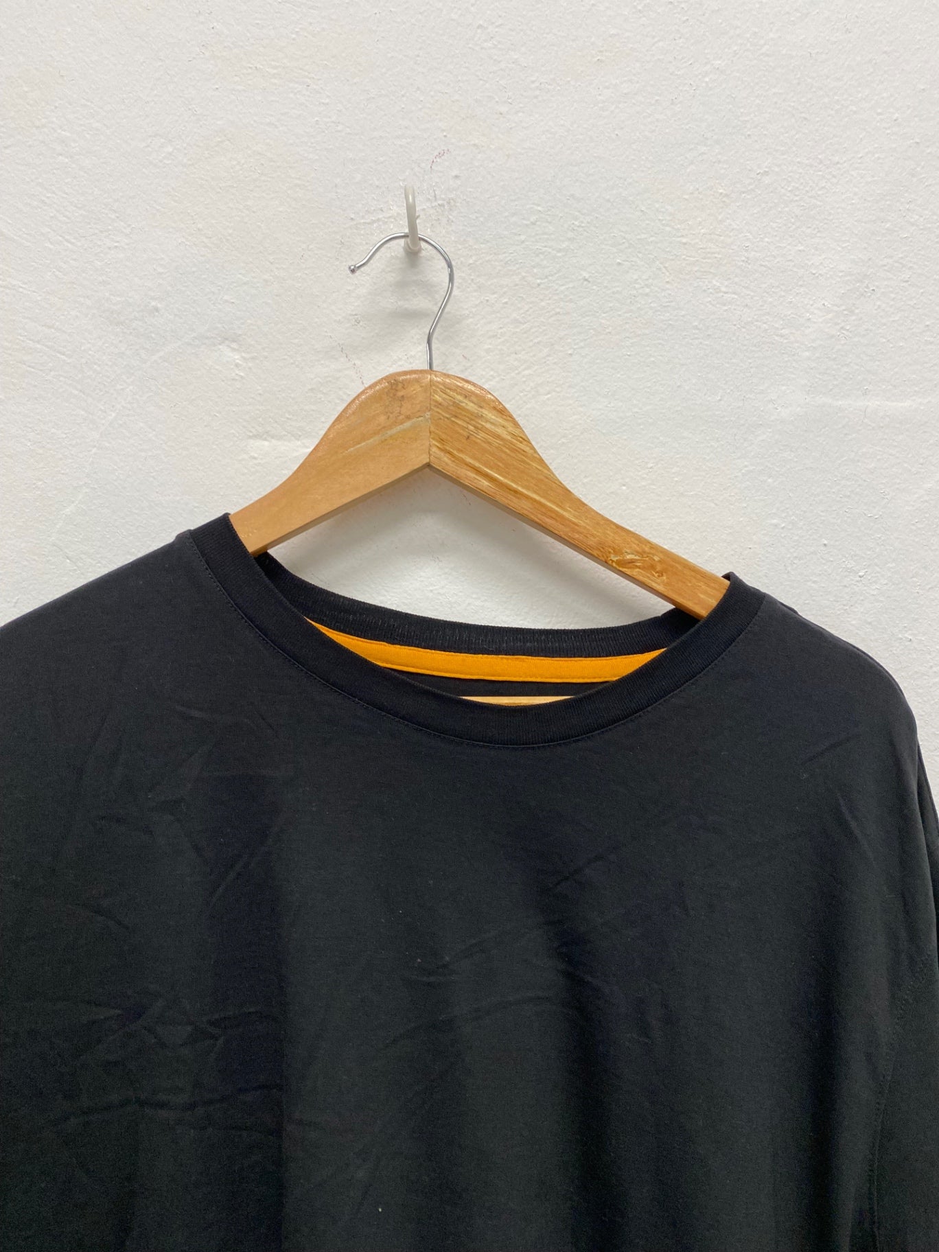 Fabulous Timberland cropped loose Long sleeve top UK L Black Supima cotton pleated back BS001