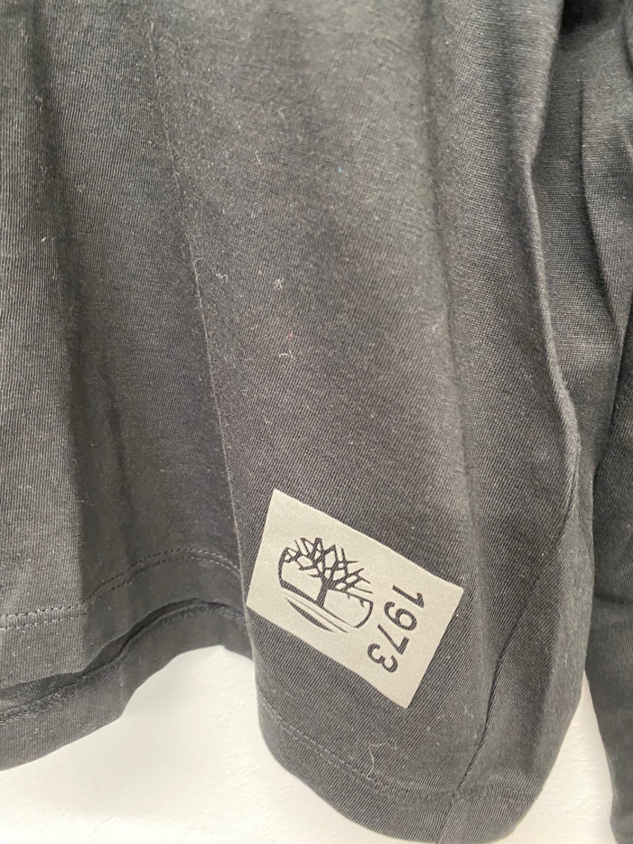 Fabulous Timberland cropped loose Long sleeve top UK L Black Supima cotton pleated back BS001