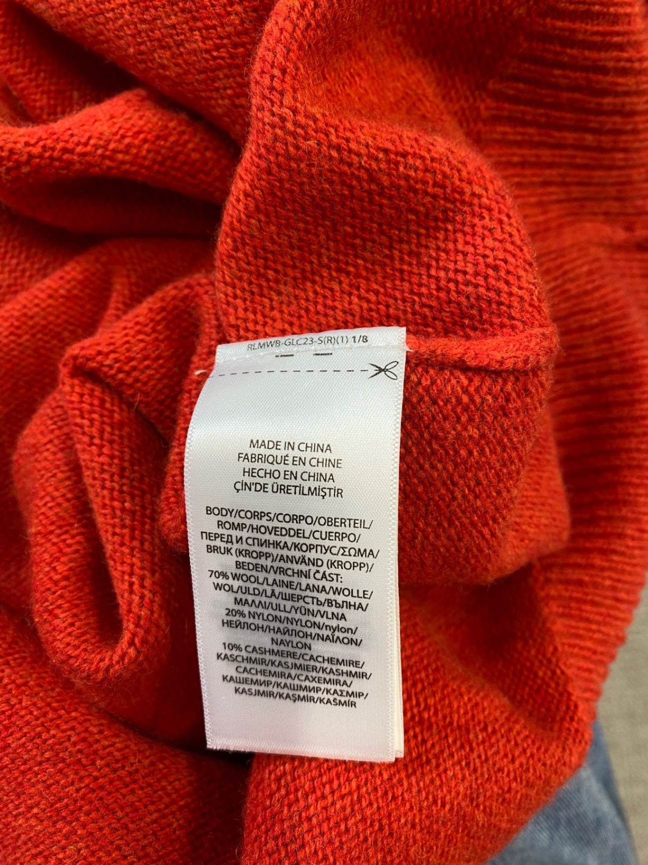 Fabulous Polo Ralph Lauren burnt orange cropped Sweater UK L  BS001