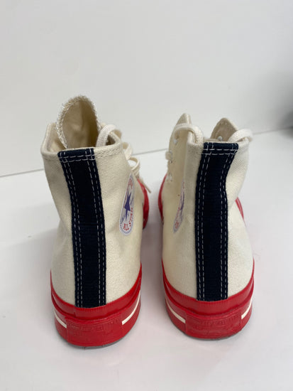 Fabulous Converse x Comme Des Garçons Sneakers Hi Tops UK5 Beige & Red BS001