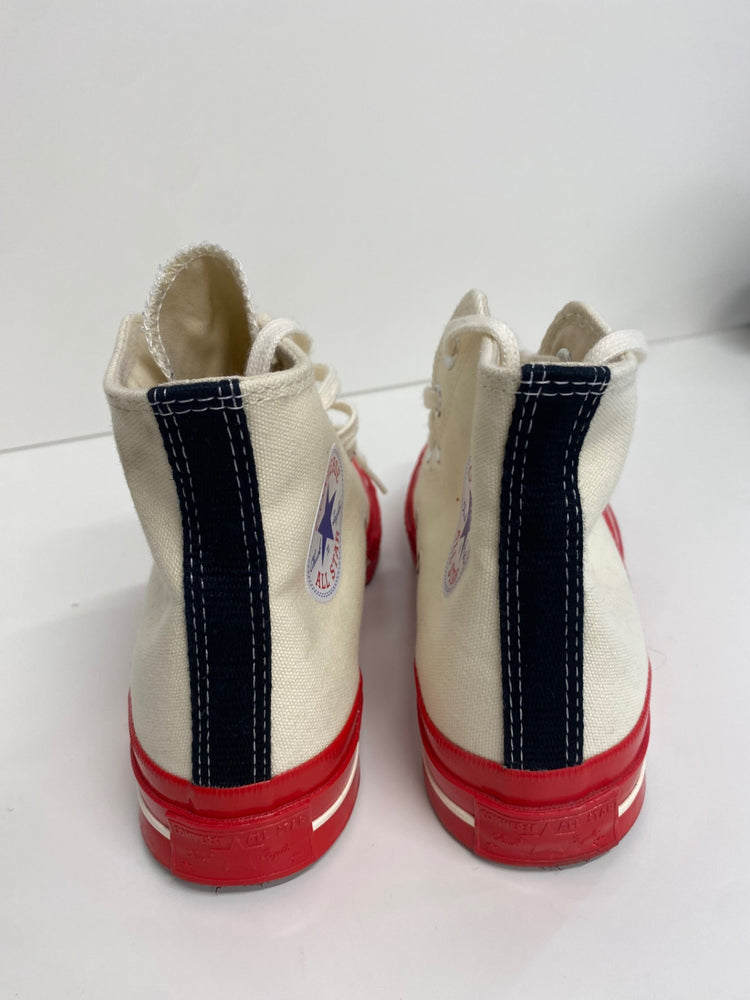 Fabulous Converse x Comme Des Garçons Sneakers Hi Tops UK5 Beige & Red BS001