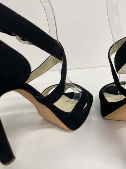 Fabulous Rupert Sanderson High Heel Strappy platform Shoes UK6.5 Black GM143