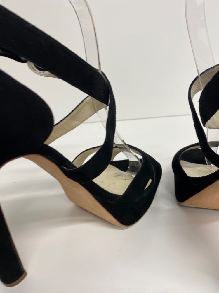 Fabulous Rupert Sanderson High Heel Strappy platform Shoes UK6.5 Black GM143