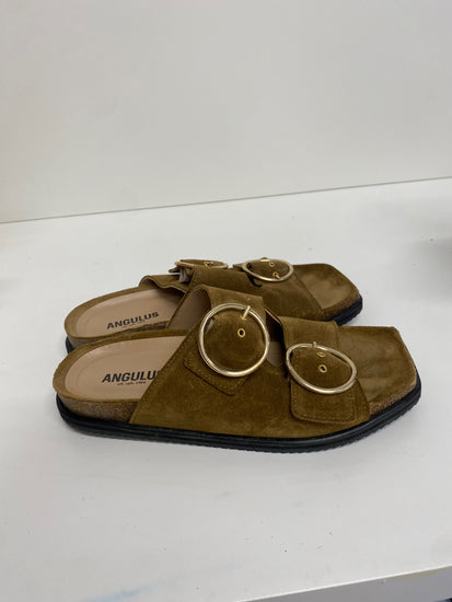 Fabulous Angulus suede flat Sandals UK5 khaki Green Stunning BS001