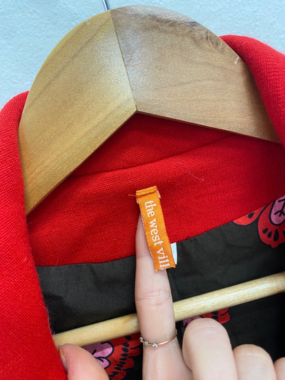 Fabulous The west village london Longline jacket UK M Red wool blend GM143