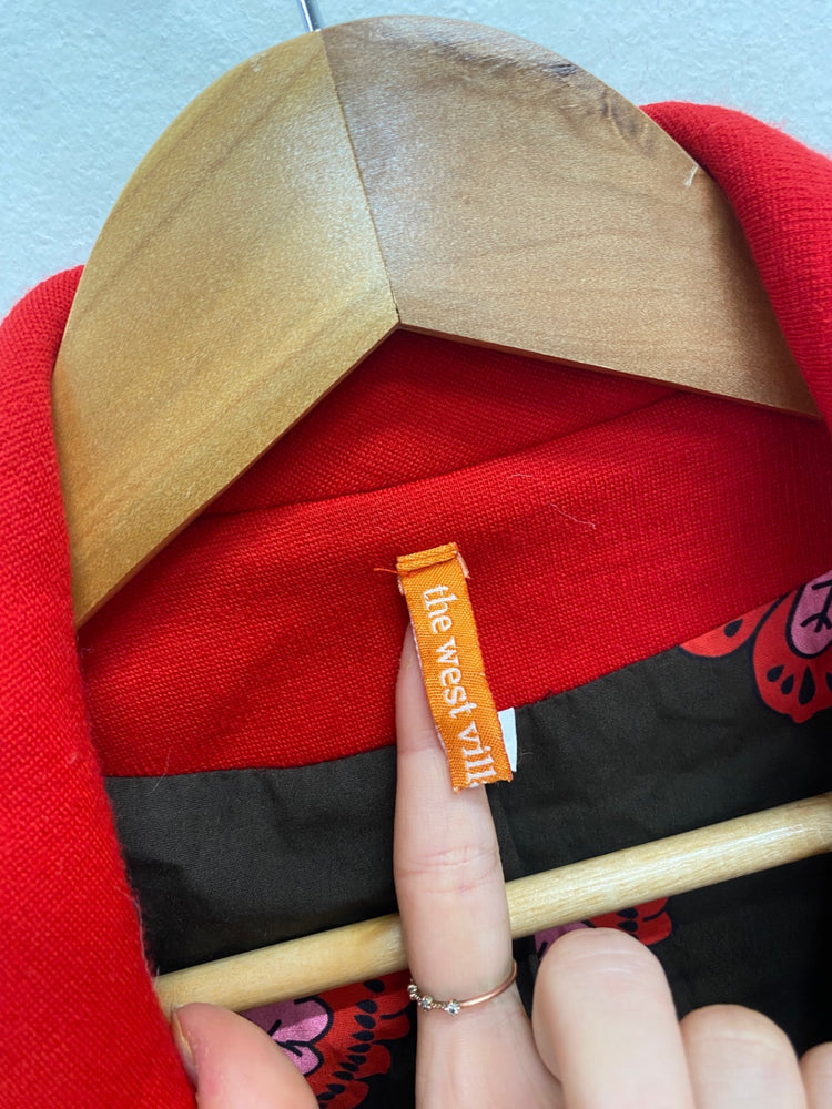 Fabulous The west village london Longline jacket UK M Red wool blend GM143