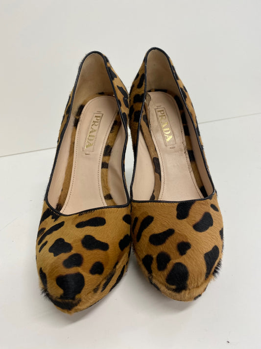 Fabulous Prada pony skin Leopard print high Pumps Uk7 Leopard print GM143