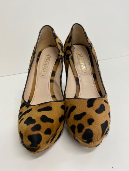 Fabulous Prada pony skin Leopard print high Pumps Uk7 Leopard print GM143