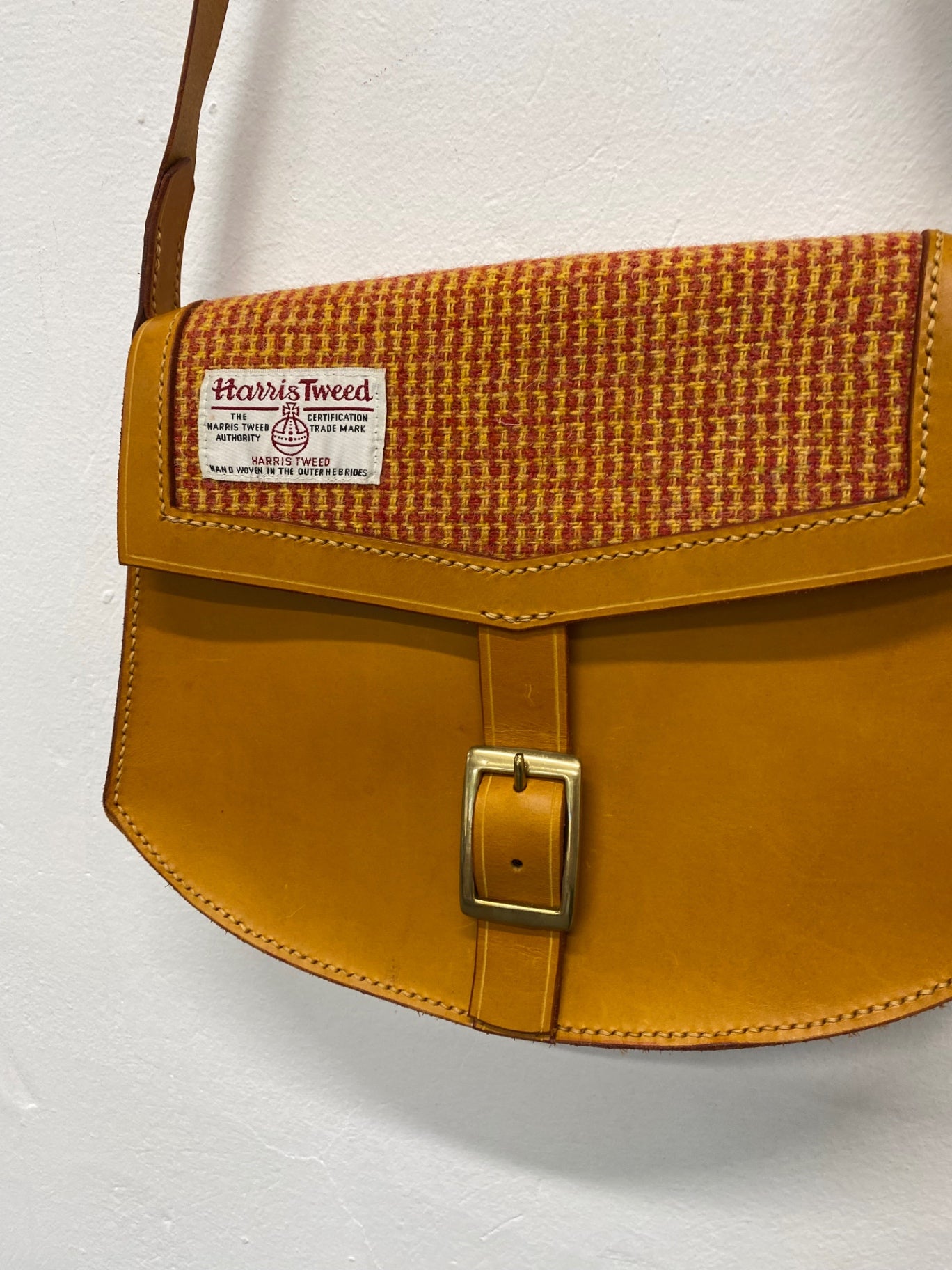 Fabulous Harris Tweed Islander Saddle Bag One size Mustard BS001