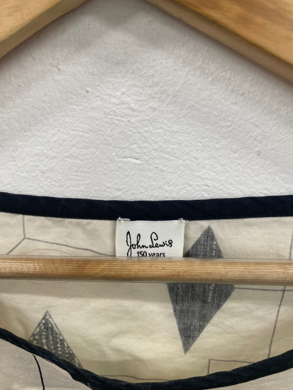 Fabulous John Lewis Cream & Black Geometric Blouse UK16 BS001