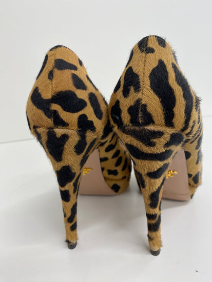 Fabulous Prada pony skin Leopard print high Pumps Uk7 Leopard print GM143