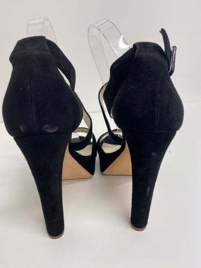Fabulous Rupert Sanderson High Heel Strappy platform Shoes UK6.5 Black GM143