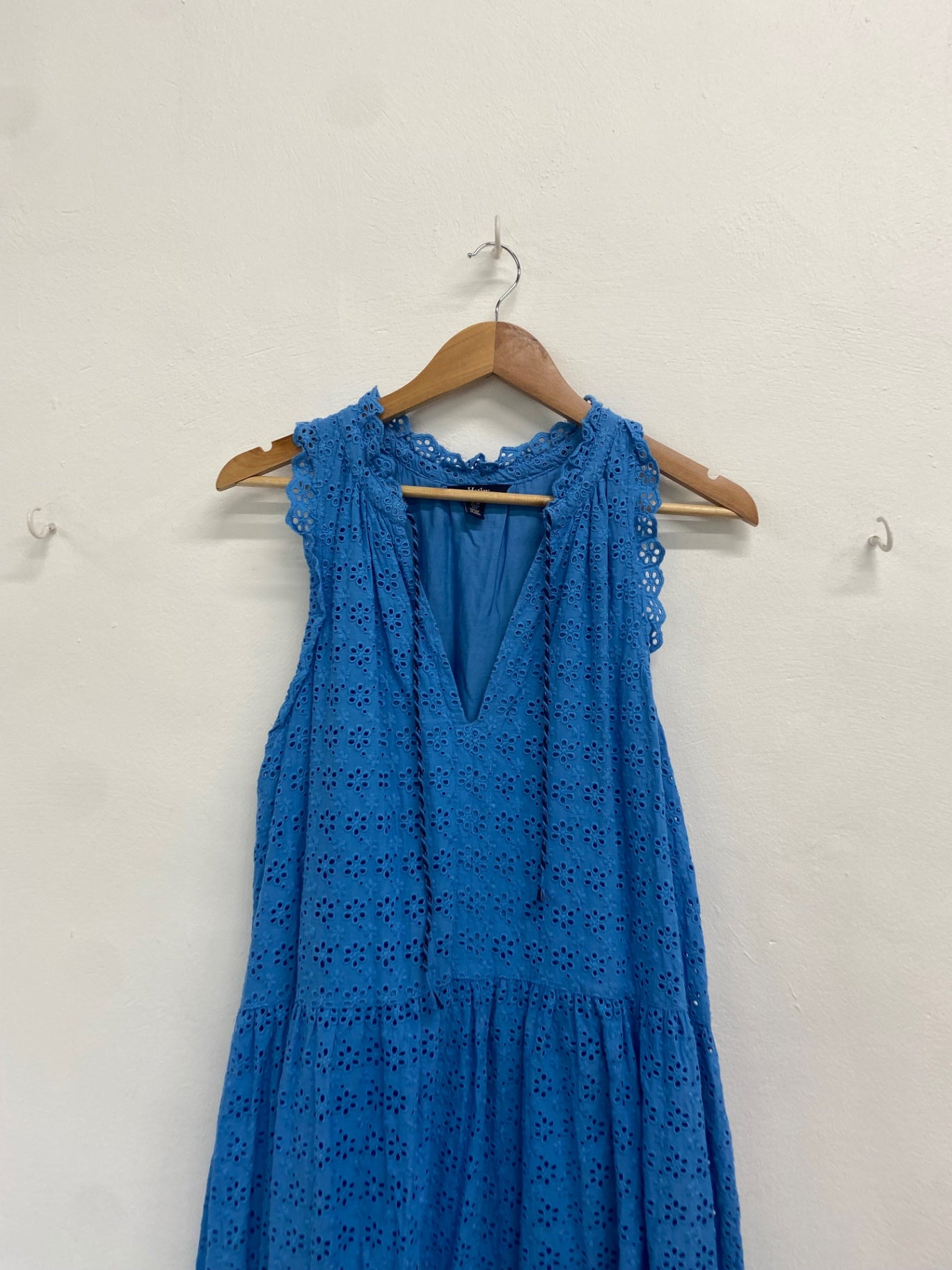Fabulous Hatley Dress UK L Blue broderie maxi summer GM143