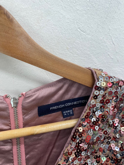 Fabulous French Connection Dress UK 14 Rose Gold GM143