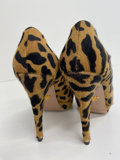 Fabulous Prada pony skin Leopard print high Pumps Uk7 Leopard print GM143