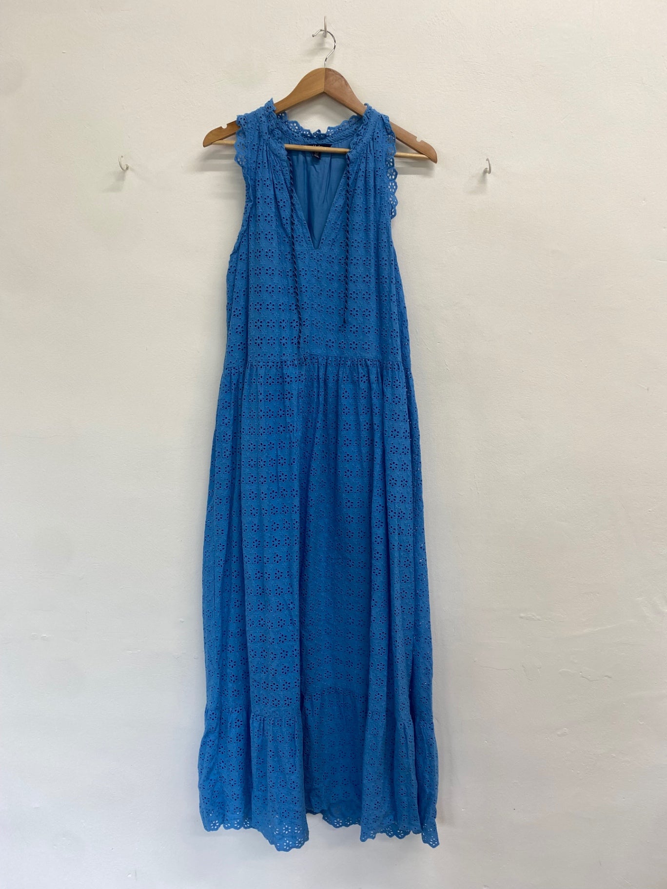 Fabulous Hatley Dress UK L Blue broderie maxi summer GM143