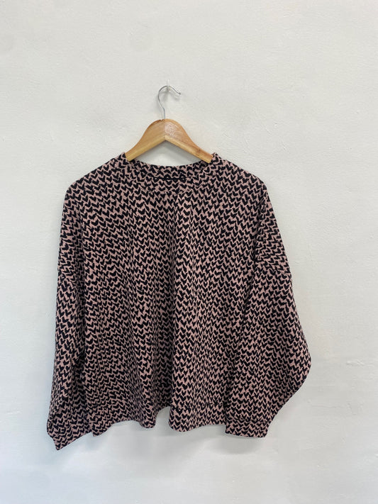 Fabulous WHISTLES Jumper UK M Pink black heart BS001