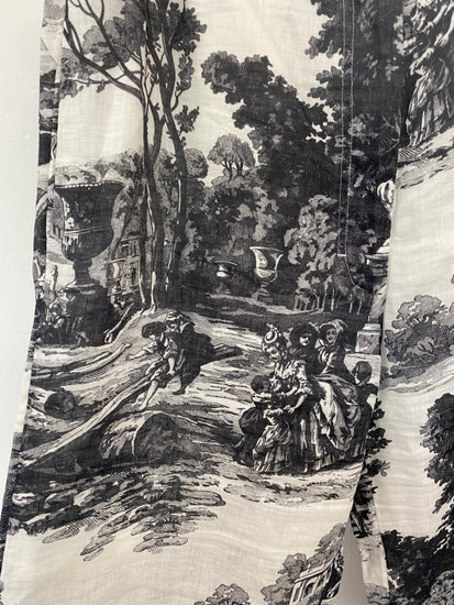 Fabulous Cos Black & Ivory Toile Linen Trousers UK16 BS001