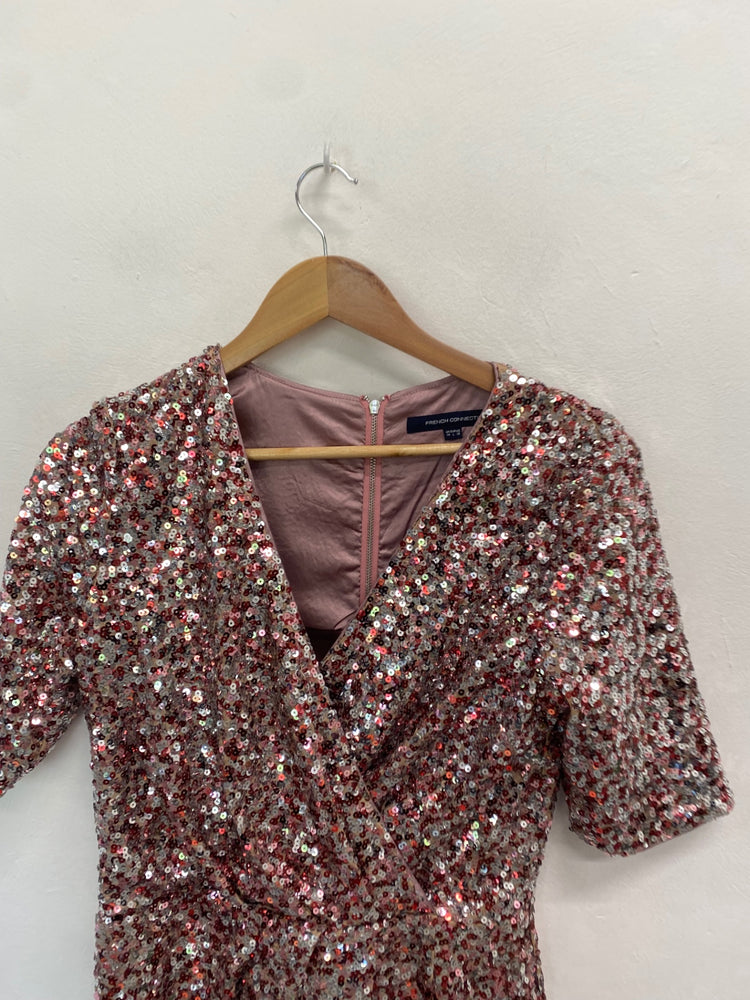 Fabulous French Connection Dress UK 14 Rose Gold GM143