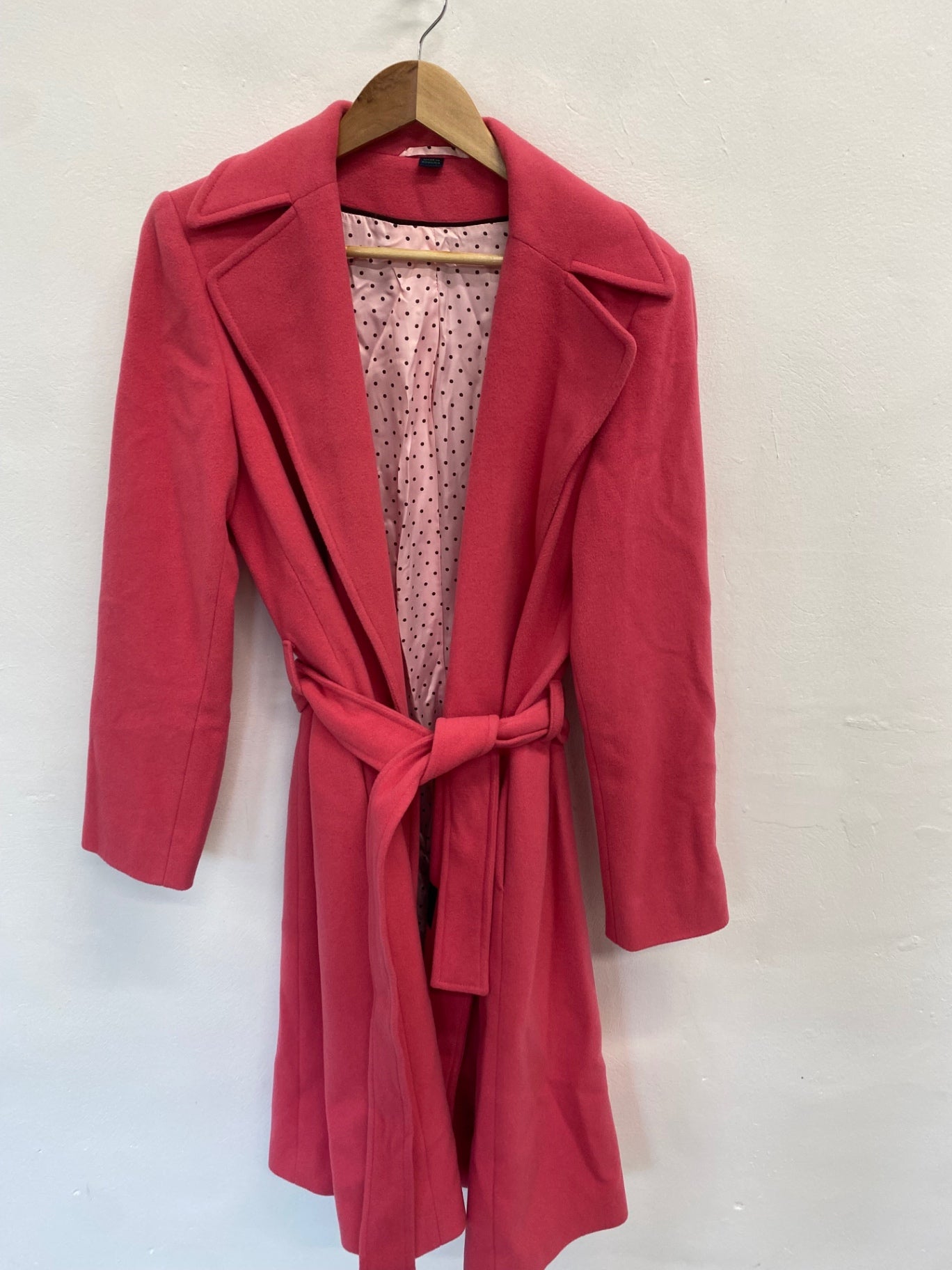 Fabulous Boden Trench Coat UK 14 Pink wool cashmere GM143