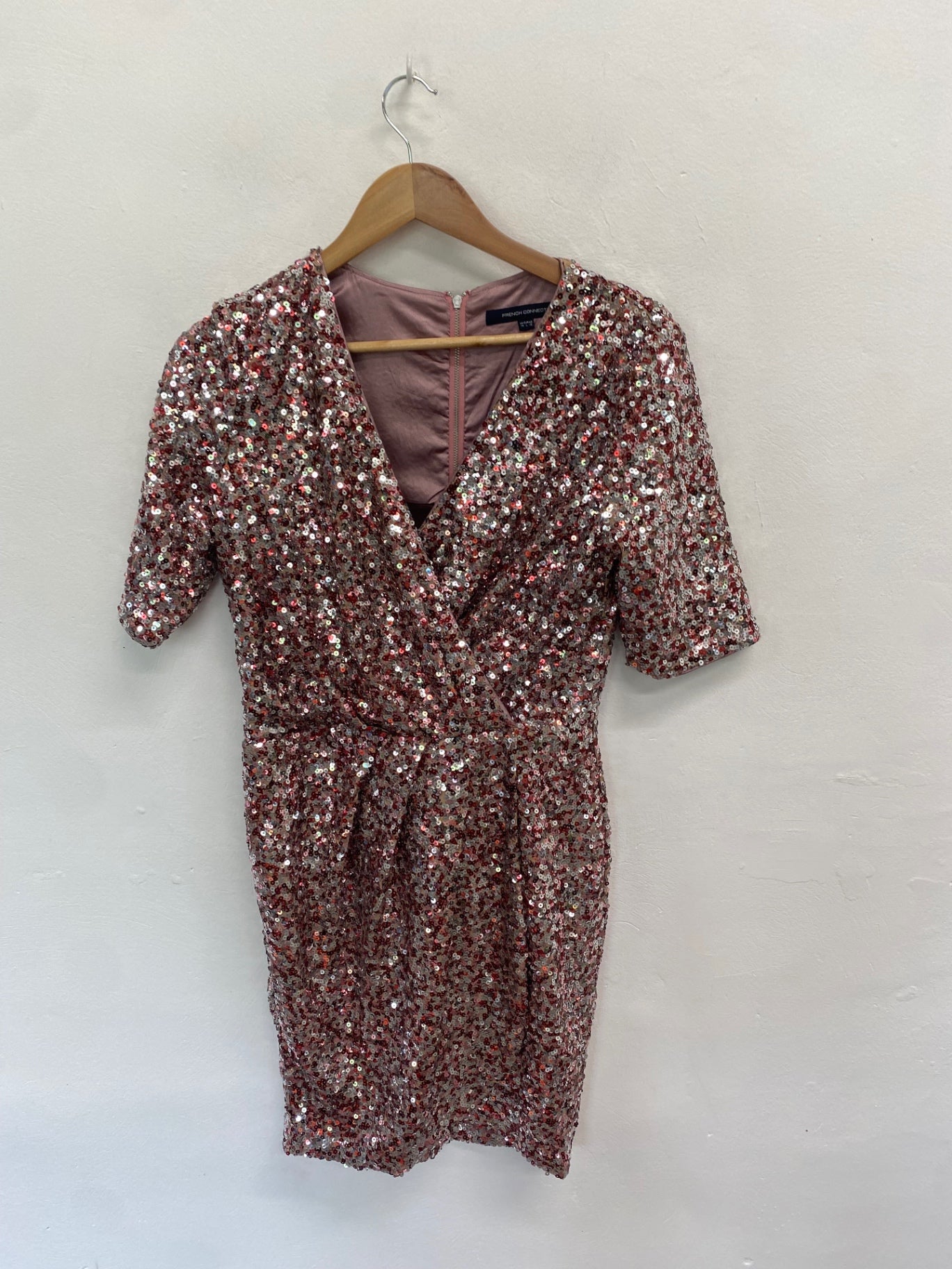 Fabulous French Connection Dress UK 14 Rose Gold GM143