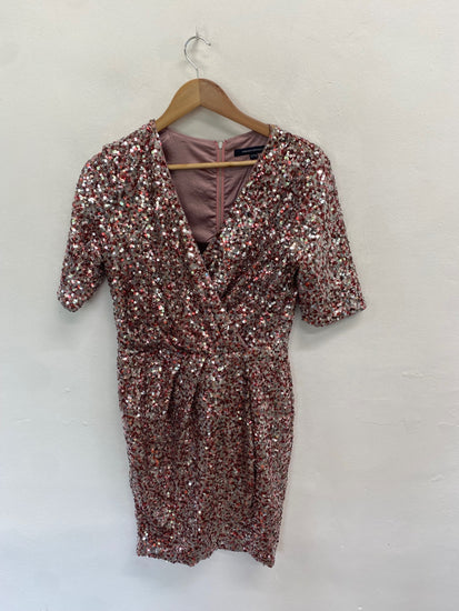 Fabulous French Connection Dress UK 14 Rose Gold GM143