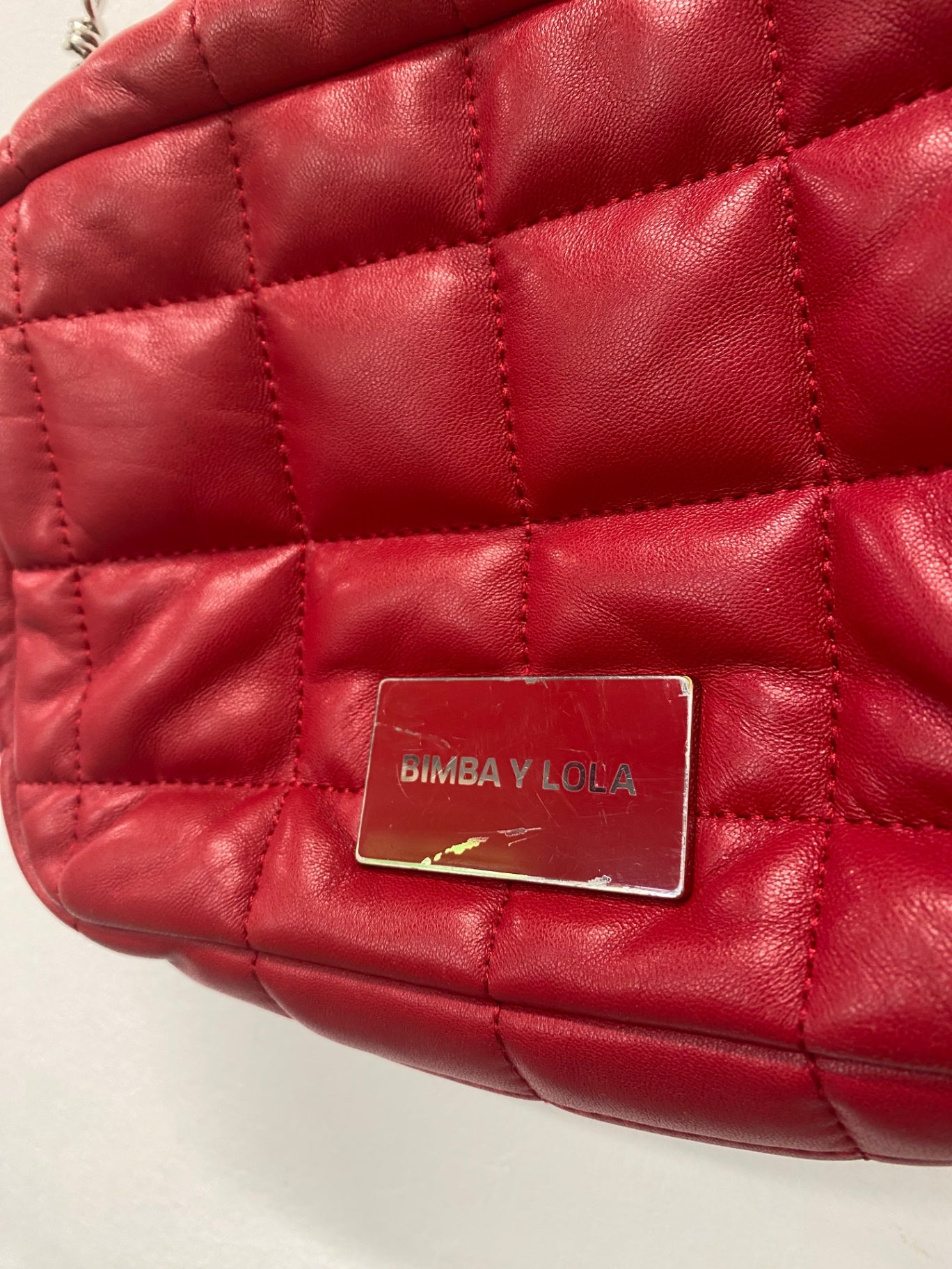 Fabulous Bimba y Lola red leather quilted Shoulder Bag One Size Red BS001