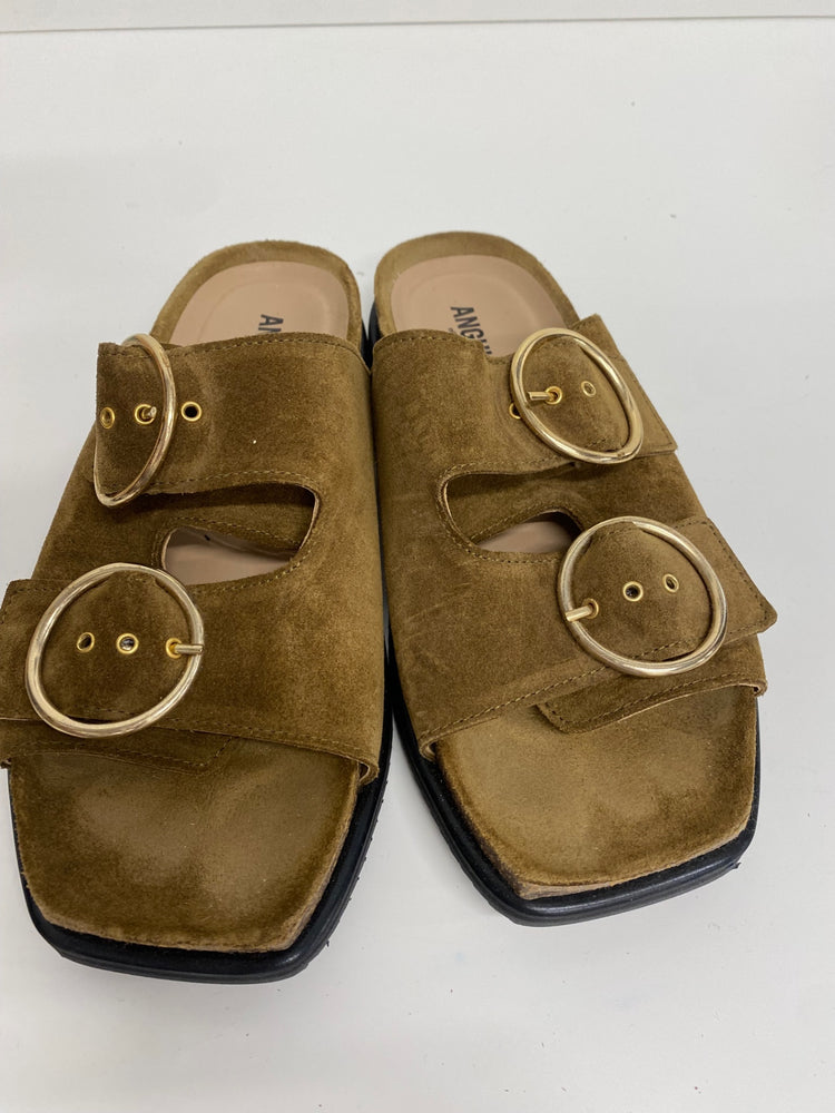 Fabulous Angulus suede flat Sandals UK5 khaki Green Stunning BS001