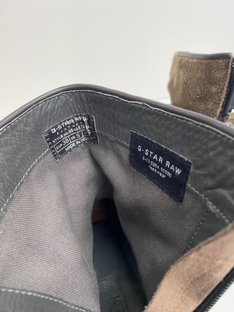 Fabulous G Star suede back zip Boots UK5 Brown BS001