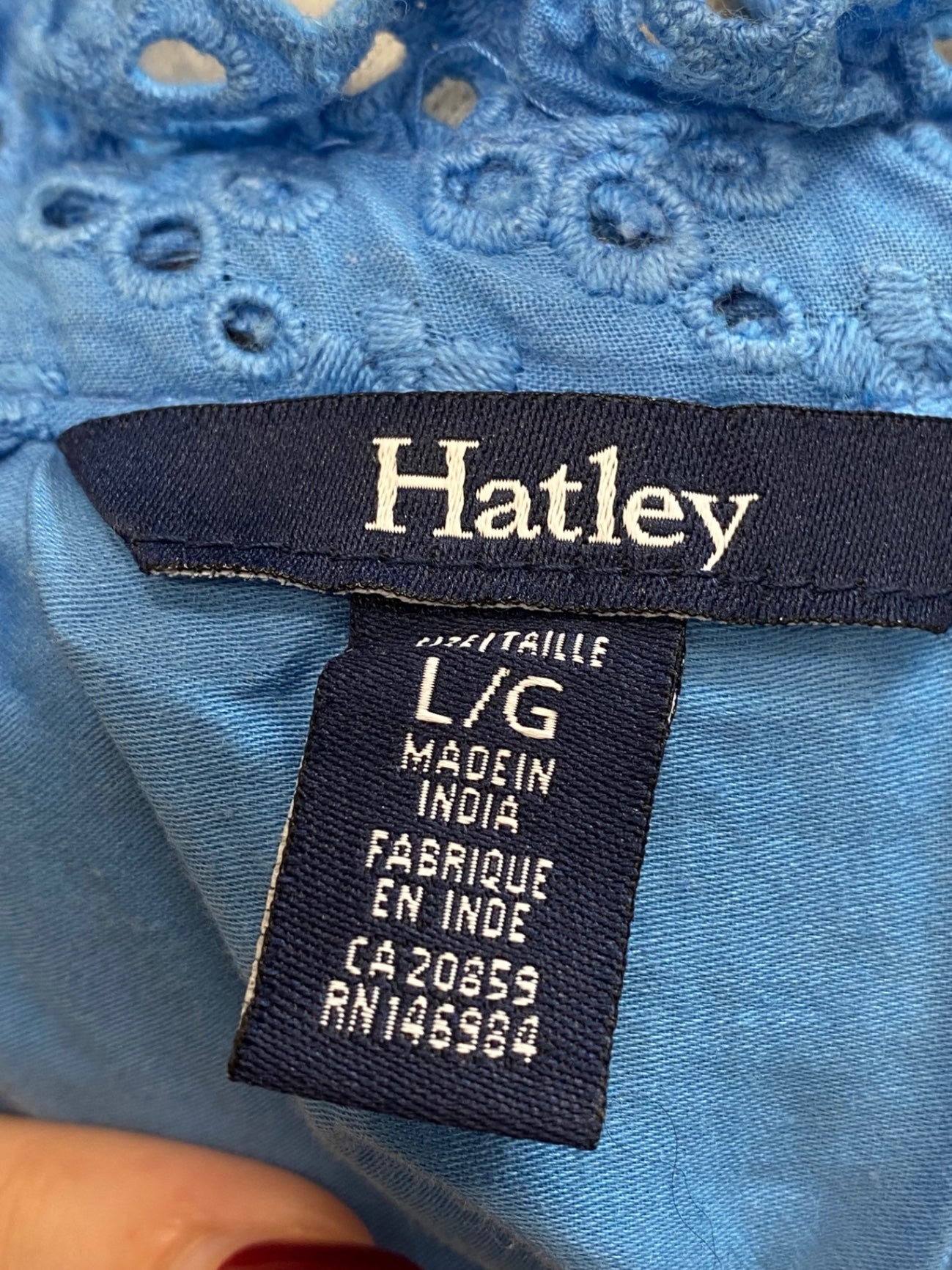 Fabulous Hatley Dress UK L Blue broderie maxi summer GM143