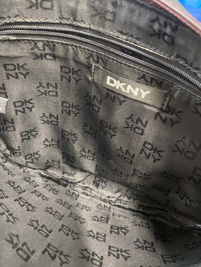 Fabulous Y2K DKNY Moc Croc leather Bag half moon One Size Brown & Yellow BS001