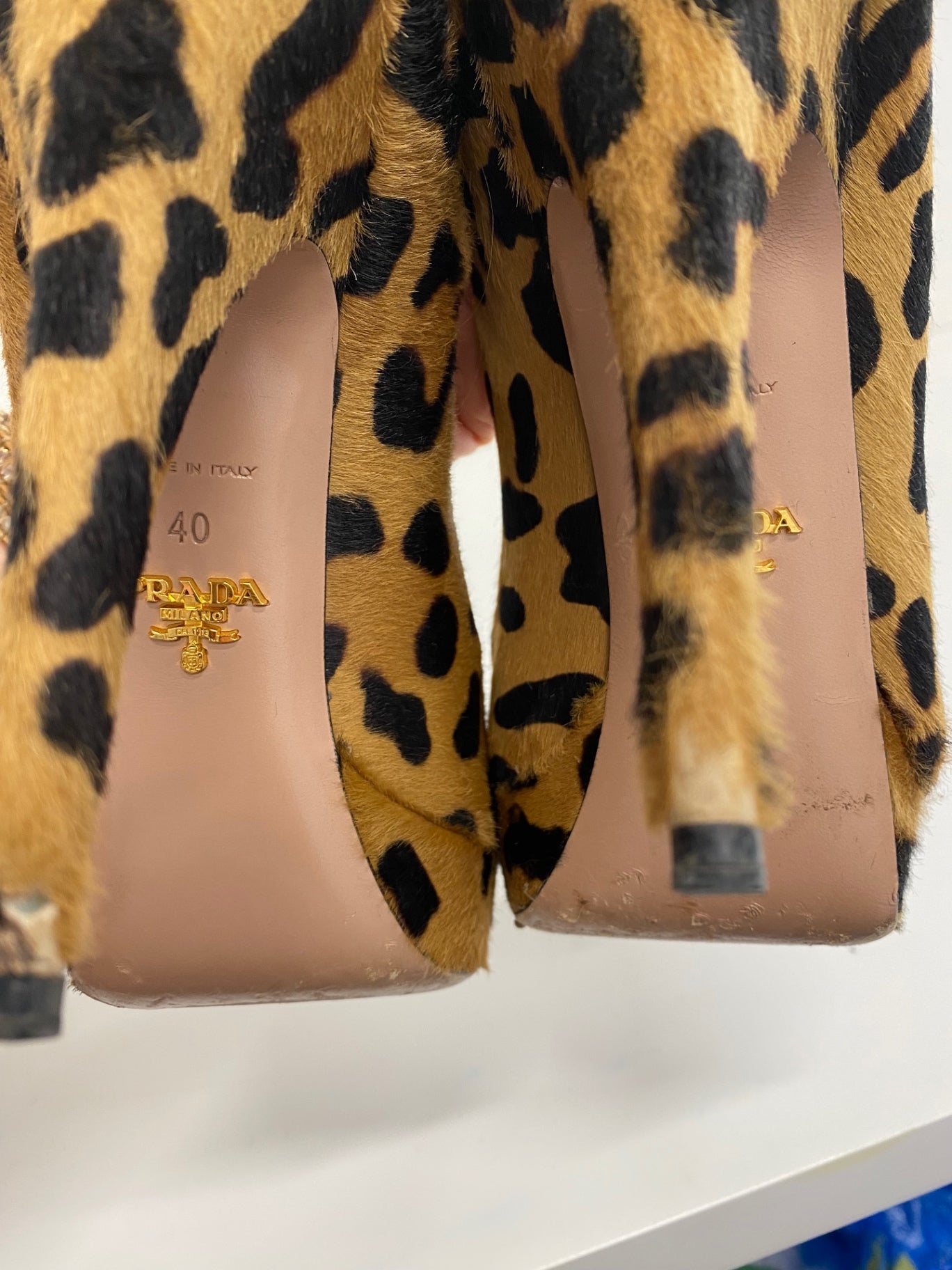 Fabulous Prada pony skin Leopard print high Pumps Uk7 Leopard print GM143