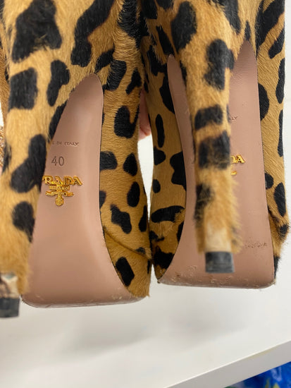 Fabulous Prada pony skin Leopard print high Pumps Uk7 Leopard print GM143