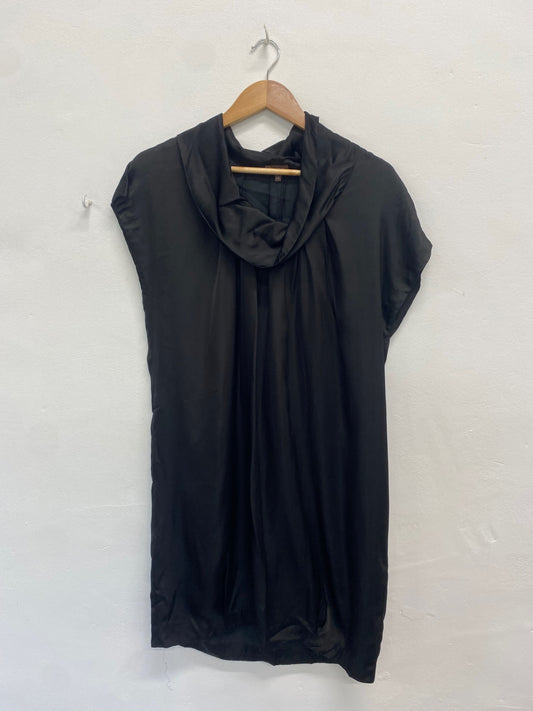 Fabulous Phase Eight Midi Dress UK XS Black cowl neck GM143