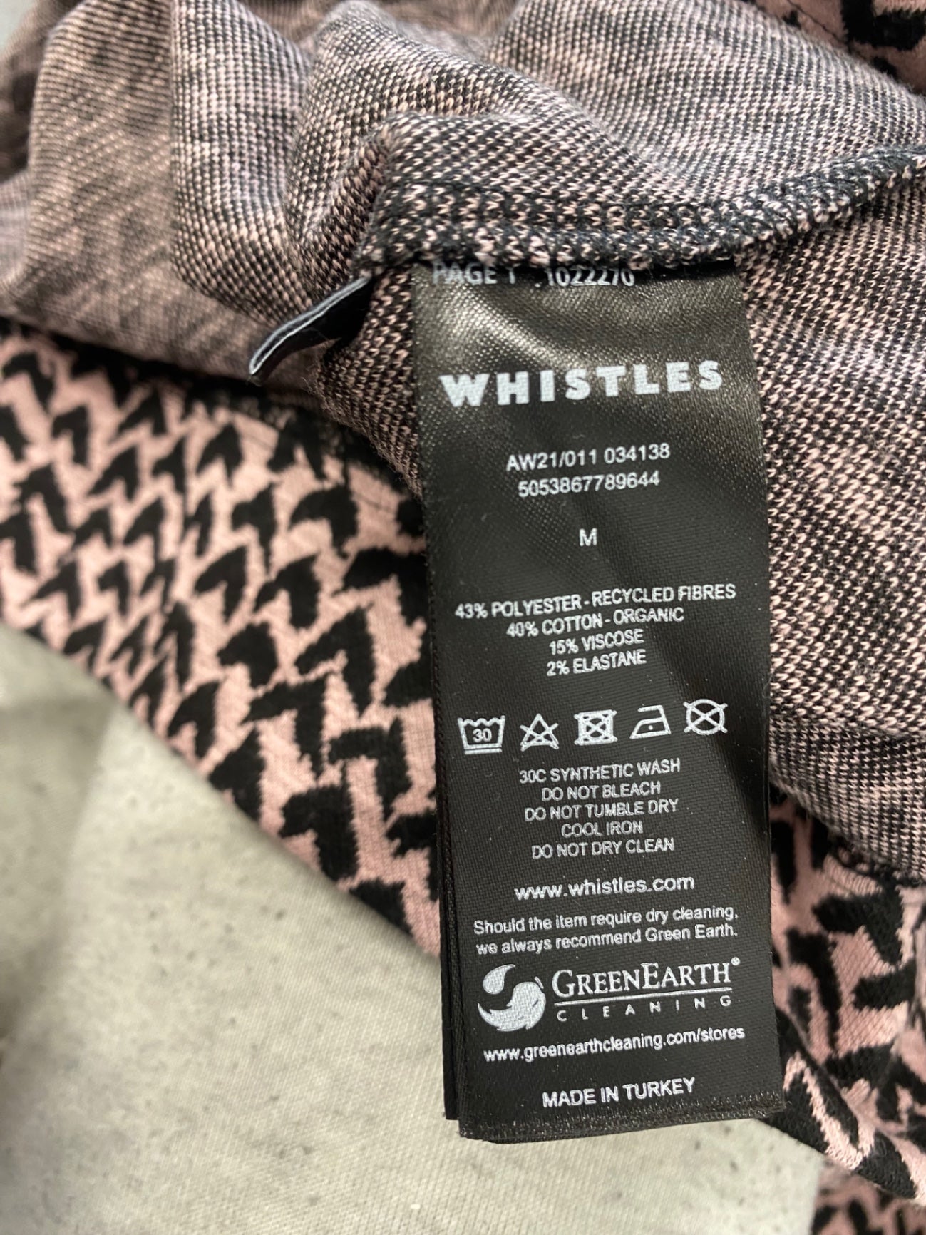 Fabulous WHISTLES Jumper UK M Pink black heart BS001