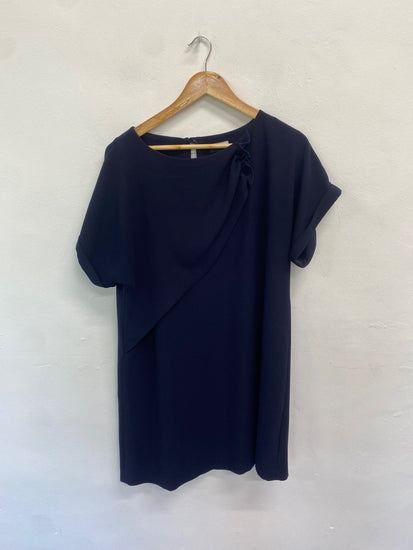 Fabulous JAEGER Dress UK16 Navy Blue floaty BS001