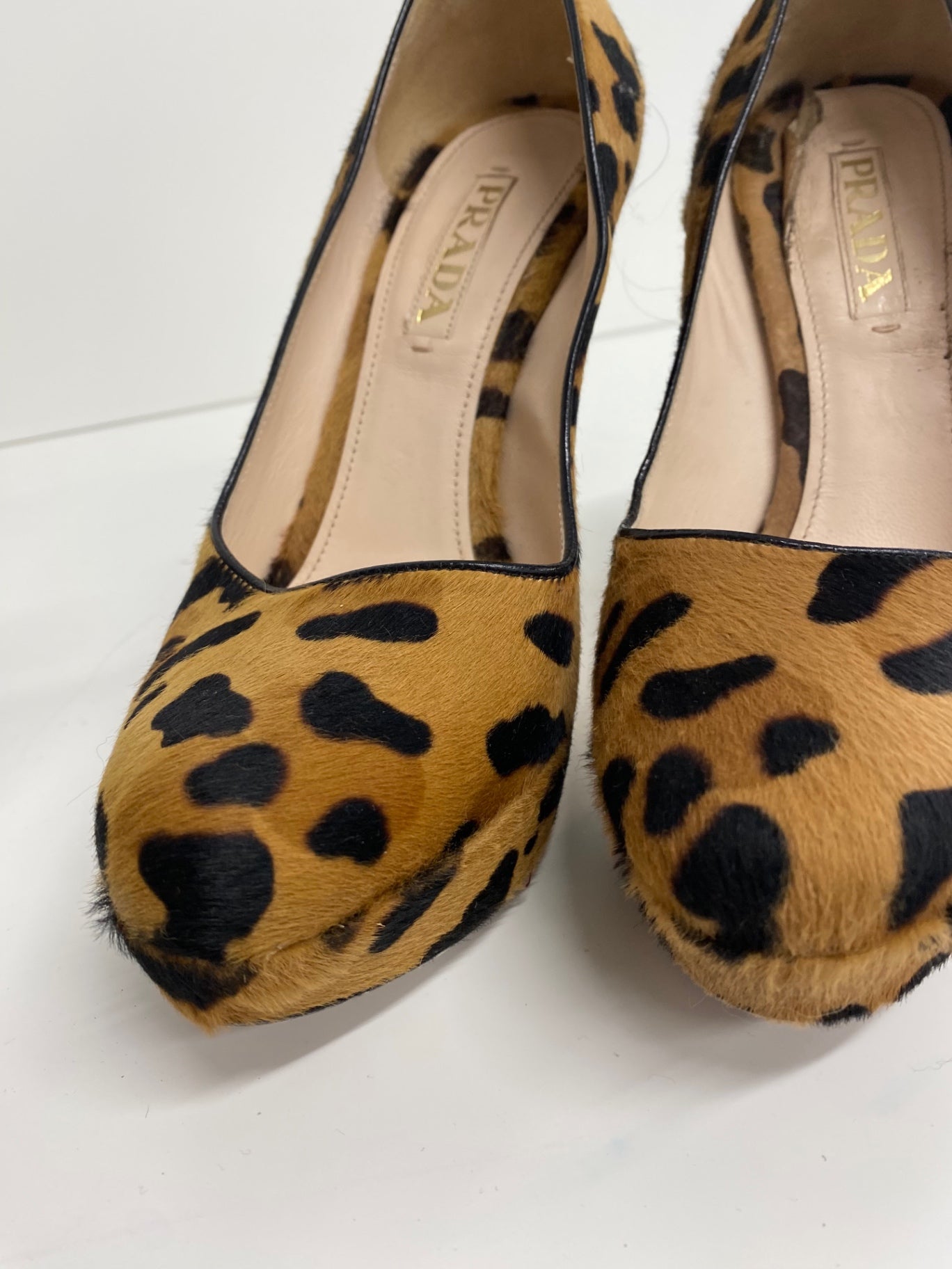 Fabulous Prada pony skin Leopard print high Pumps Uk7 Leopard print GM143