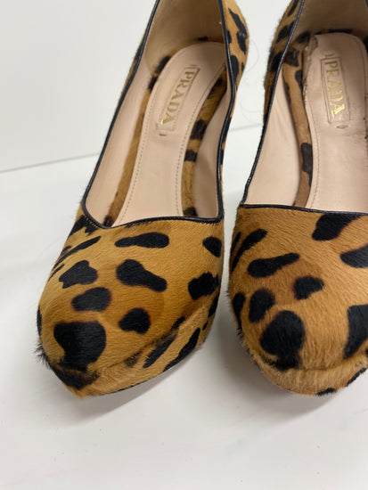 Fabulous Prada pony skin Leopard print high Pumps Uk7 Leopard print GM143