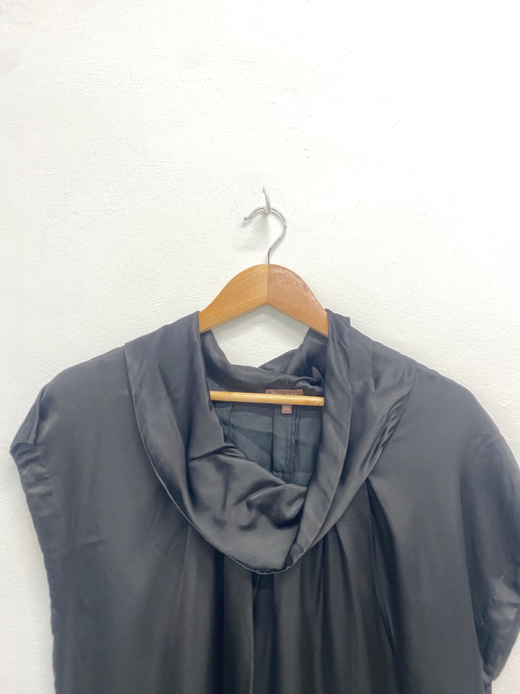 Fabulous Phase Eight Midi Dress UK XS Black cowl neck GM143