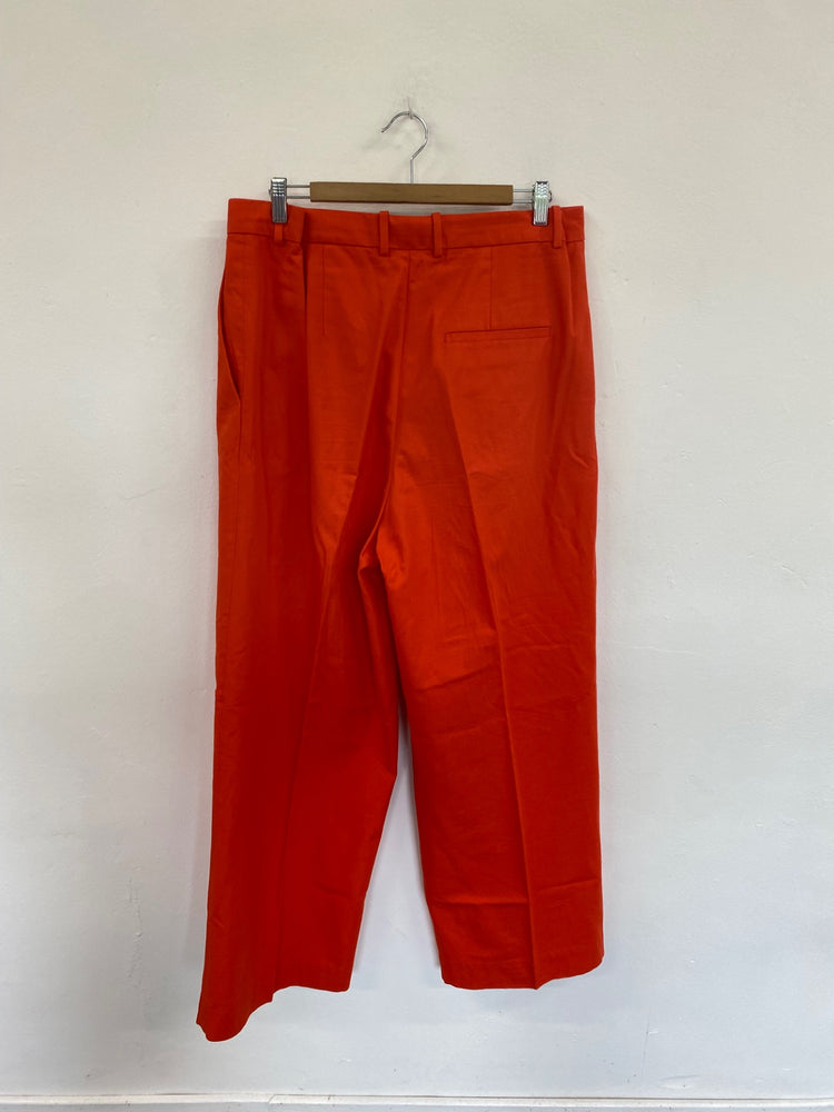 Fabulous Cos Coral Orange Wide Leg Trousers UK16 BS001