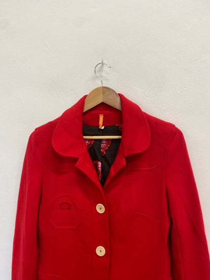 Fabulous The west village london Longline jacket UK M Red wool blend GM143