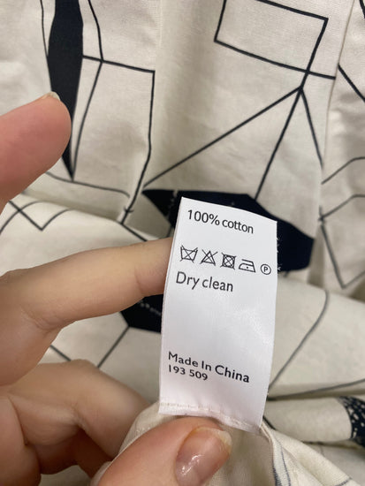 Fabulous John Lewis Cream & Black Geometric Blouse UK16 BS001