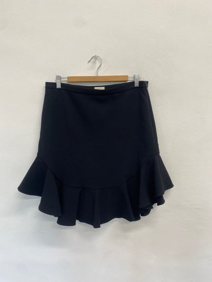 Fabulous Leifsdottir Skirt UK12 Black frill hem midi BS001
