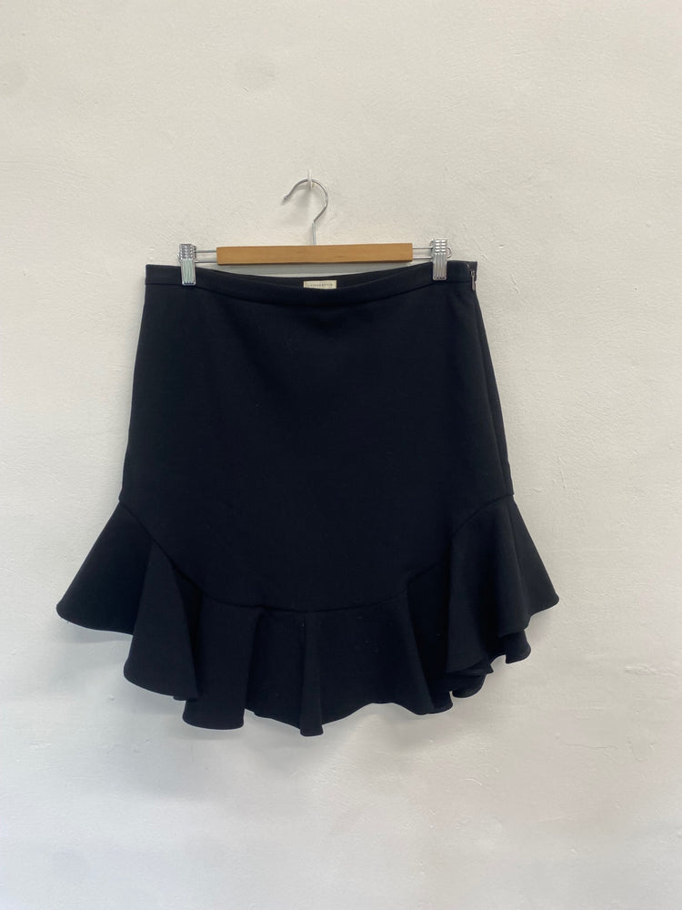 Fabulous Leifsdottir Skirt UK12 Black frill hem midi BS001