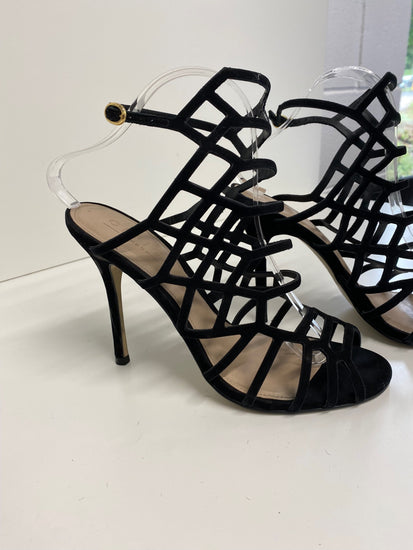 Fabulous Office Strappy stiletto black party Sandals Uk7 Black Heels GM143