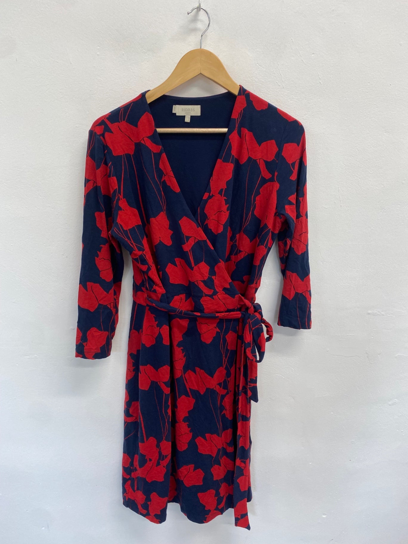 Fabulous Hobbs Dress UK 14 Navy blue and red GM143
