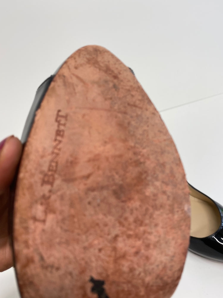 Fabulous L.K. Bennett classic Peep toe stilleto Pumps Uk7 Black Classic GM143